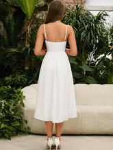 Rückenfreies, fließendes, einfarbiges Cami-Midikleid